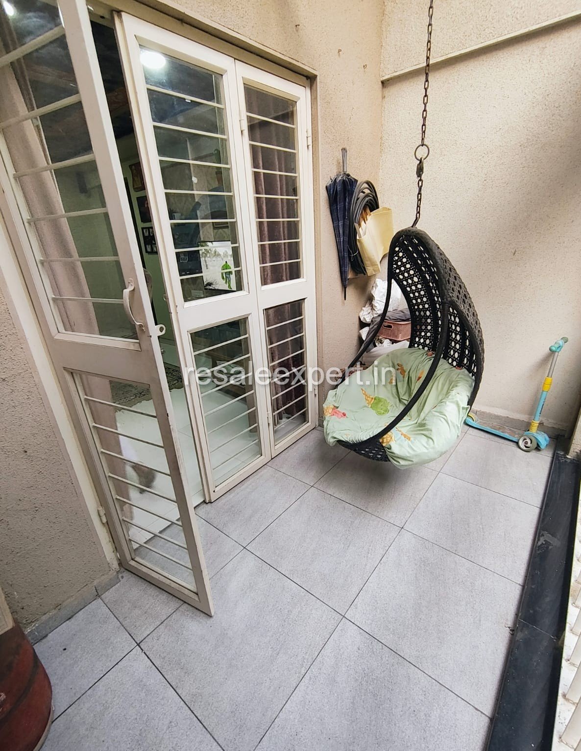 Private balcony of Furnished 2 BHK Flat in Tathawade with open view