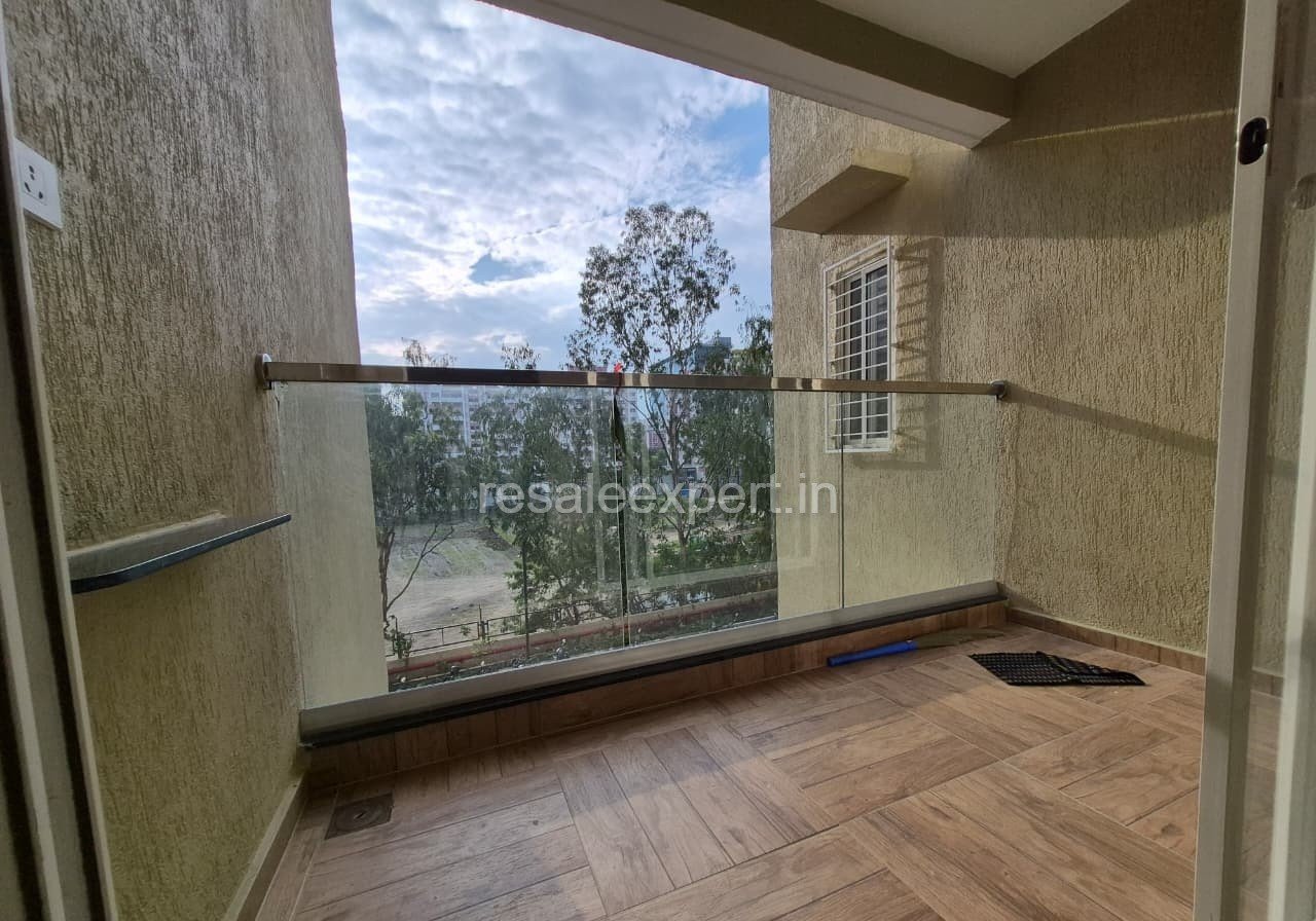 Balcony with open view and relaxing space in Wakad 2 BHK flat