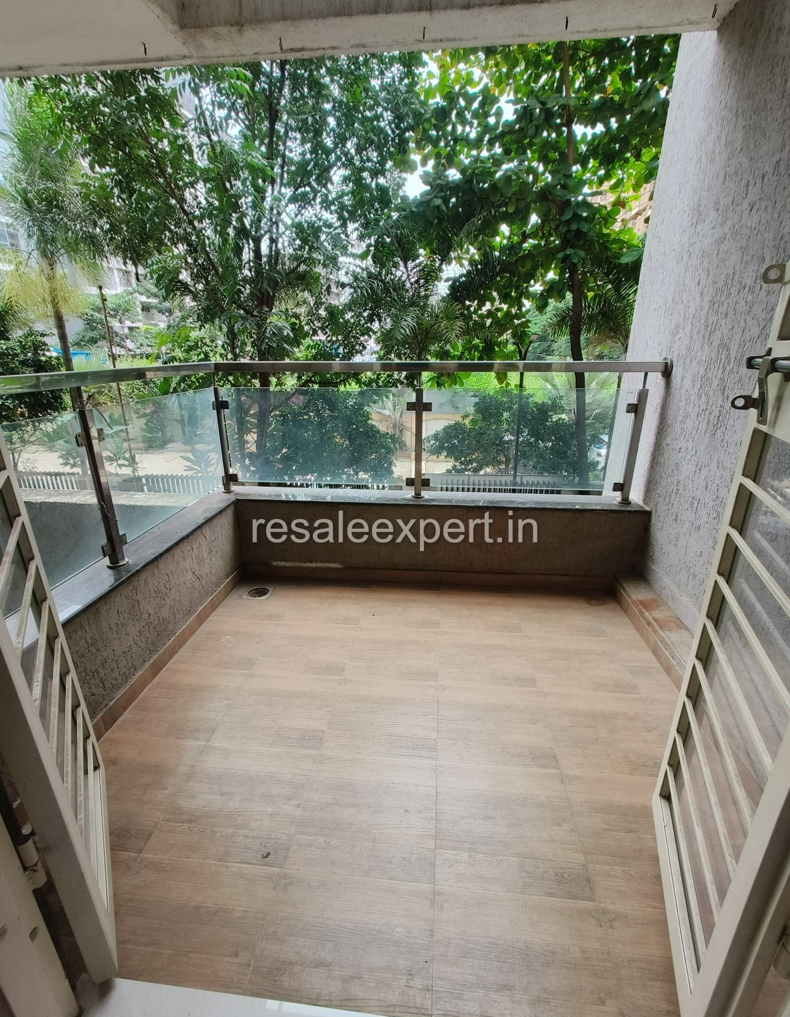 Private outdoor space in 2 BHK flat in Rahatani – perfect for plants or sitting