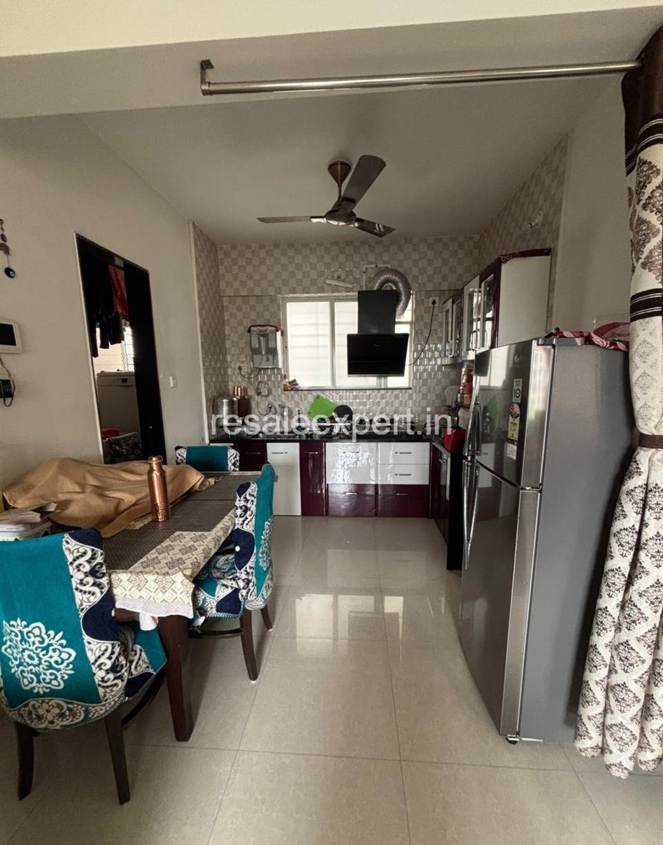 Dining area of 2.5 BHK Flat in Pimple Nilakh with modern interiors