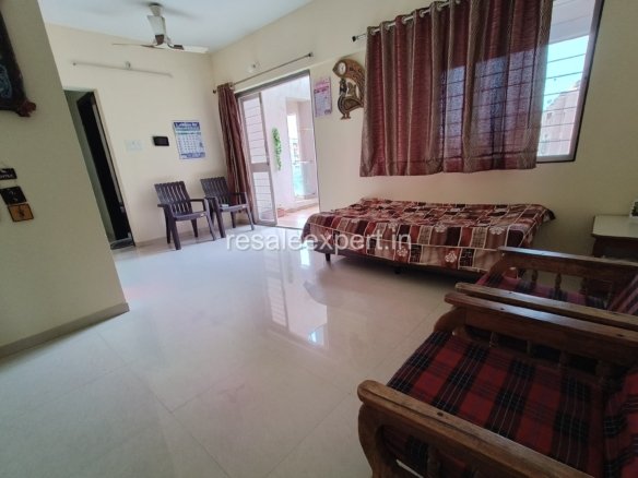 Spacious living room of Rahatani 2 BHK Flat with Immediate Possession