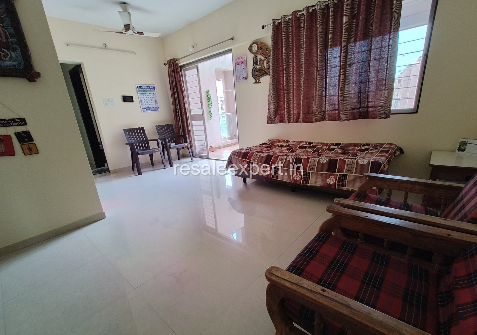 Spacious living room of Rahatani 2 BHK Flat with Immediate Possession