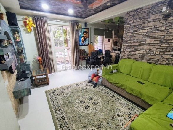 Spacious hall in Furnished 2 BHK Flat in Tathawade with modern décor