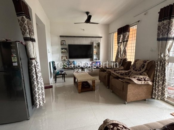 Modern living room view in semi-furnished 2.5 BHK apartment Pimple Nilakh